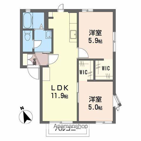 フレグランスリッチ(2LDK/2階)の間取り写真