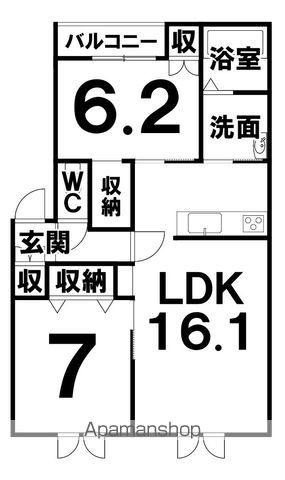 ROTHTLE(2LDK/2階)の間取り写真