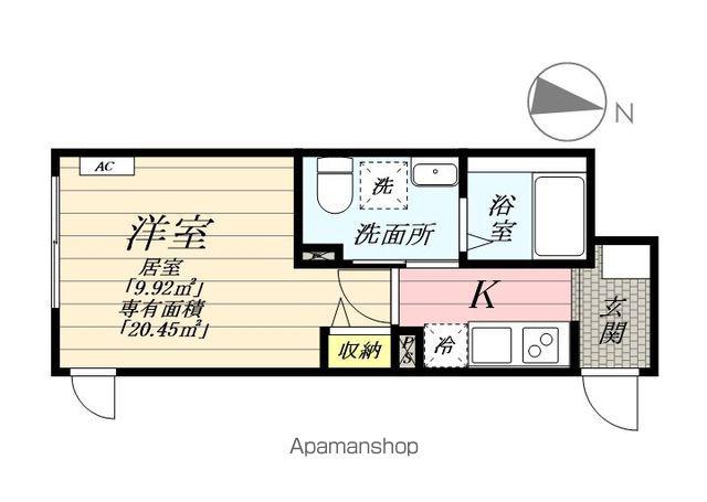 アドバンスヒルズ(1K/3階)の間取り写真