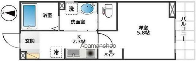 グリーンメゾン(1K/1階)の間取り写真