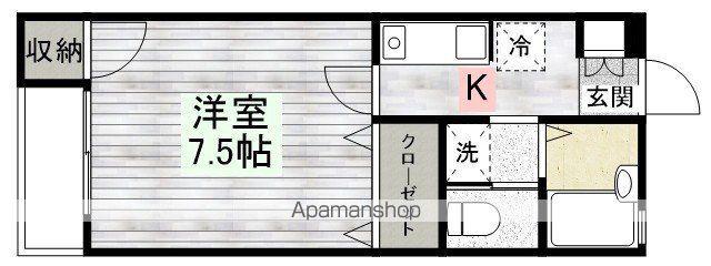 リバティグリーンⅡ(1K/2階)の間取り写真