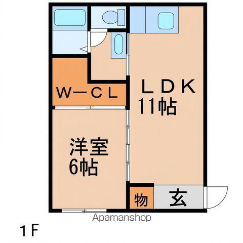 TJ船尾Ⅱ(1LDK/2階)の間取り写真