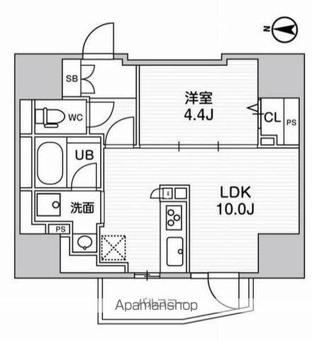エスタート入谷Ⅰ(1LDK/14階)の間取り写真