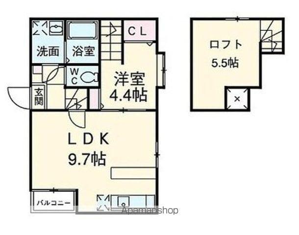 ラリベルタ博多(1LDK/2階)の間取り写真