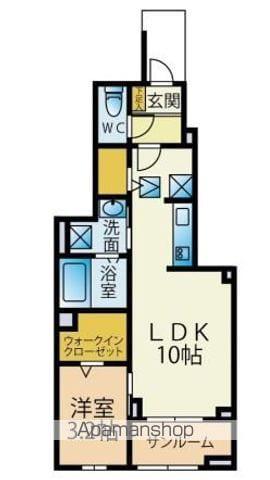 LA MAISON385(ワンルーム/1階)の間取り写真