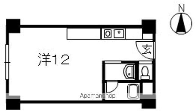 UKENA恵原(ワンルーム/2階)の間取り写真