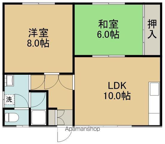 レジデンスフジ(2LDK/1階)の間取り写真