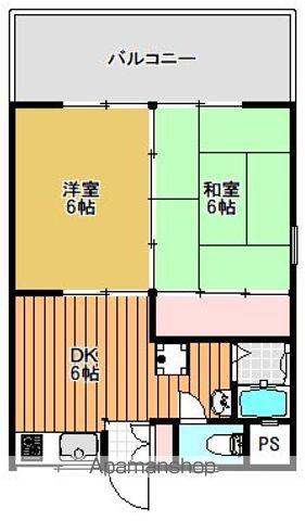小斉平ハイツC棟(2DK/1階)の間取り写真