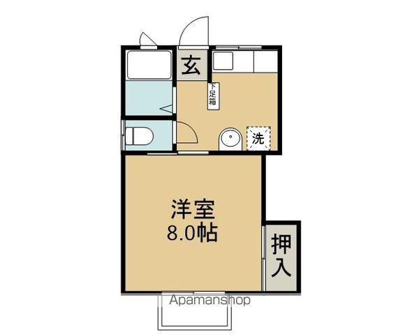 コーポ及川(1K/1階)の間取り写真