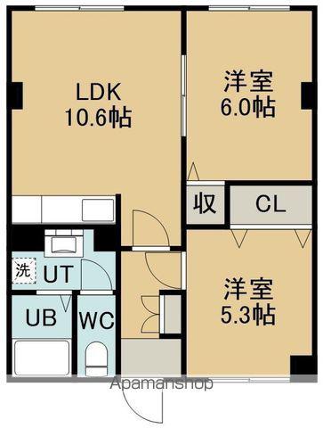 ハッピーハイツ(2LDK/1階)の間取り写真