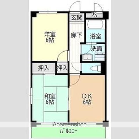 ハピネス光(2DK/3階)の間取り写真