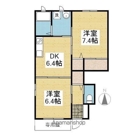 フィーネ(2DK/1階)の間取り写真