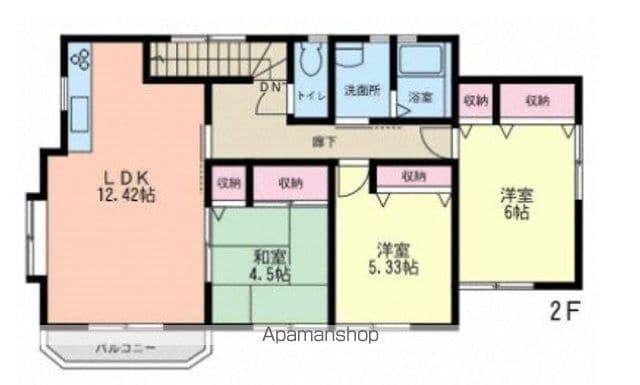 メゾンカワイ第9(3LDK/2階)の間取り写真