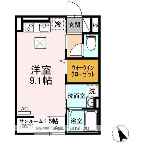 カーサ シエロ(ワンルーム/1階)の間取り写真