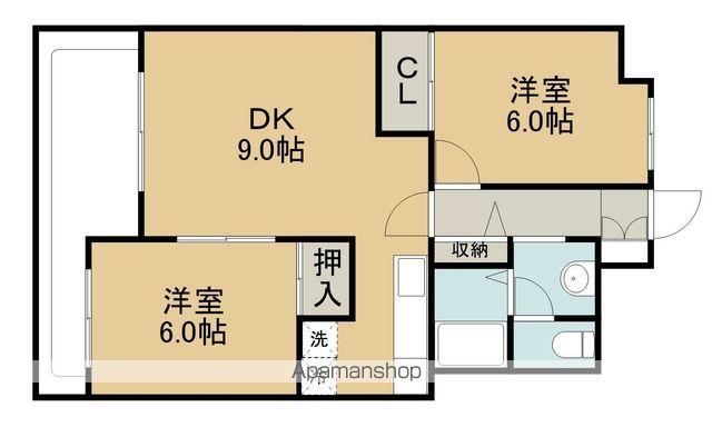ジェイステージ苫小牧Ⅱ(2LDK/2階)の間取り写真