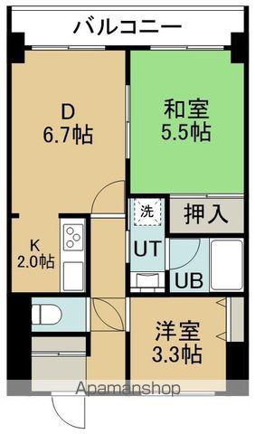 ライオンズマンション函館湯川第3(2DK/9階)の間取り写真
