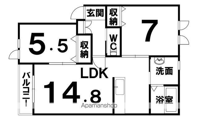 西4南4AP(2LDK/3階)の間取り写真