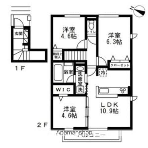 ミルヴィラージュ(3LDK/2階)の間取り写真