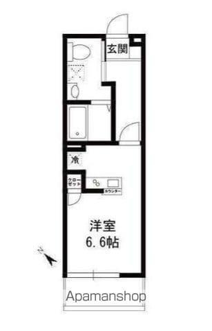 CALME(ワンルーム/1階)の間取り写真