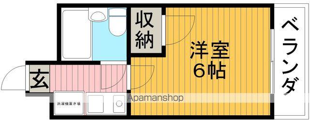 仲ハイム箕輪(1K/4階)の間取り写真