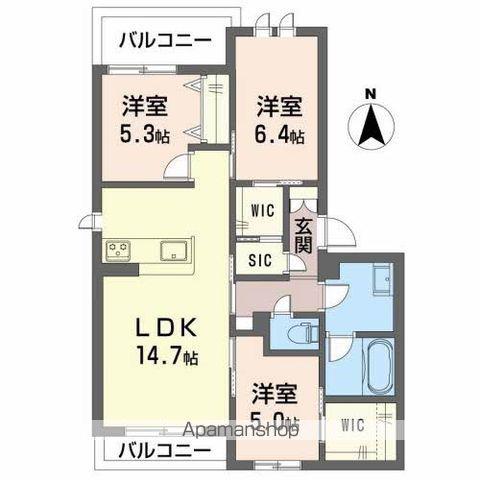 エスポワール鶴見(3LDK/3階)の間取り写真