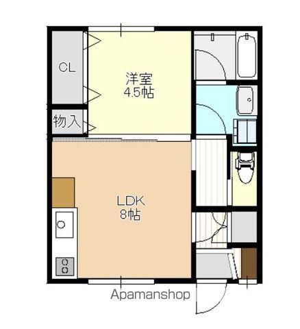 グリーンコーポ愛(1LDK/2階)の間取り写真