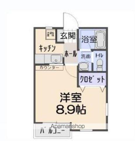 ピエールド若宮(1K/1階)の間取り写真