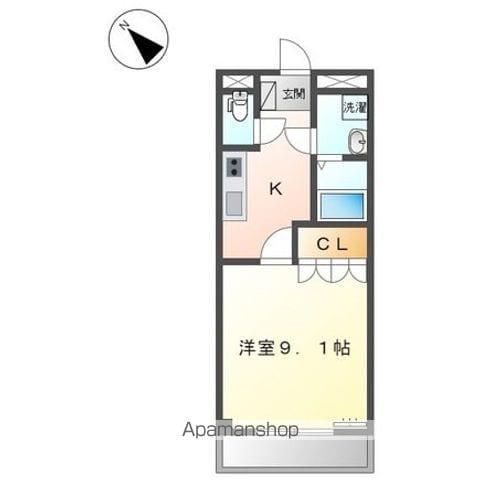 ラ・フローラル参番館(1K/1階)の間取り写真