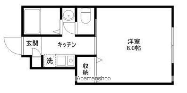 グランブルー(1K/1階)の間取り写真