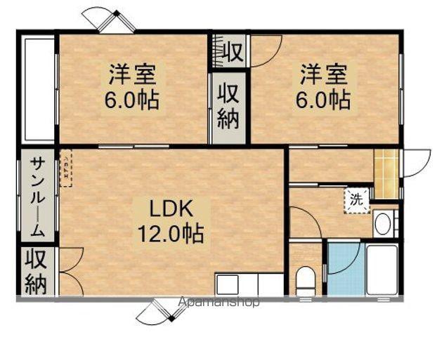 ウエストサイド寿(2LDK/4階)の間取り写真