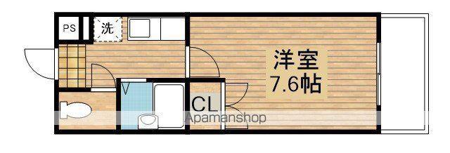 ピーチハイム福井2(1K/1階)の間取り写真