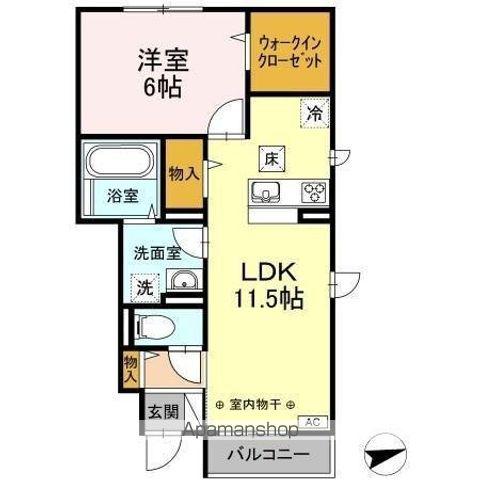 レ・ブル(1LDK/1階)の間取り写真