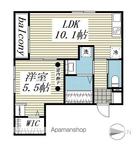 カルムカーサ高円寺(1LDK/1階)の間取り写真