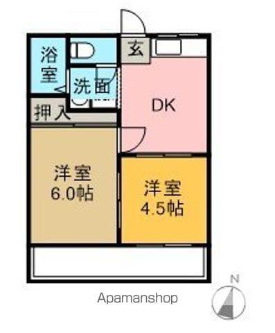 サンシティ青山(2DK/2階)の間取り写真