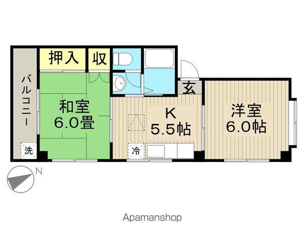 レジデンスオザキ(2K/2階)の間取り写真