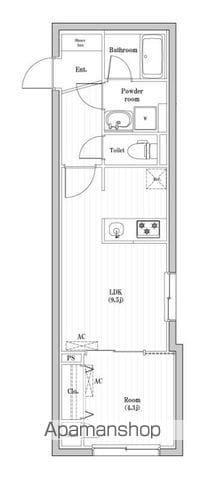 コンポジット渋谷本町(1DK/1階)の間取り写真