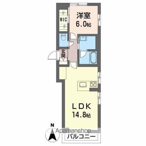 ベレオ赤木 HL(1LDK/2階)の間取り写真