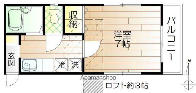 メゾンアンフィニ2(1K/2階)の間取り写真