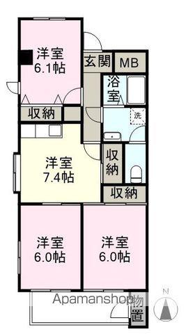 SALLE DE SEJOUR(3DK/1階)の間取り写真