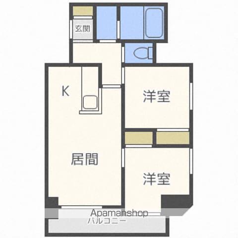 メゾン・ド・北円山(2LDK/11階)の間取り写真