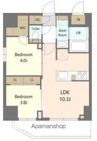 S-RESIDENCE浅草CLARITY(2LDK/12階)の間取り写真
