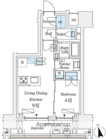 シーズンフラッツ浅草六丁目(1LDK/10階)の間取り写真