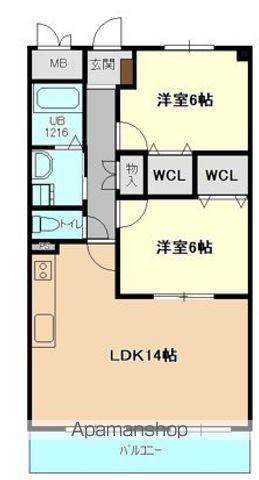 マノワール(2LDK/1階)の間取り写真