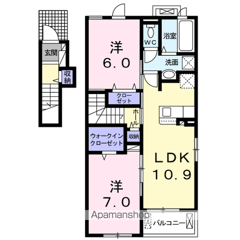 アルモニー八代Ⅱ(2LDK/2階)の間取り写真