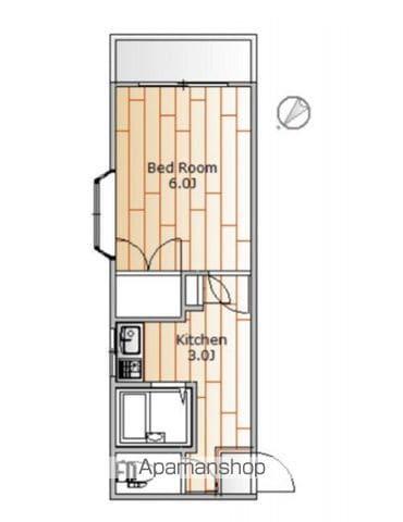 メゾンクレソンⅠ(1K/1階)の間取り写真