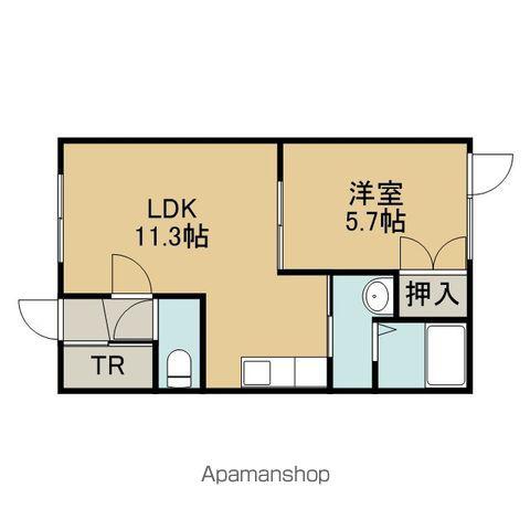 ロイヤルハイム新中野E(1LDK/1階)の間取り写真