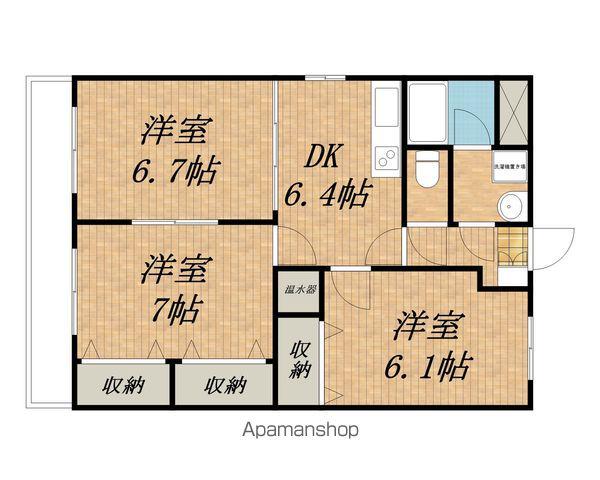 アルプスマンション山美園(3DK/2階)の間取り写真