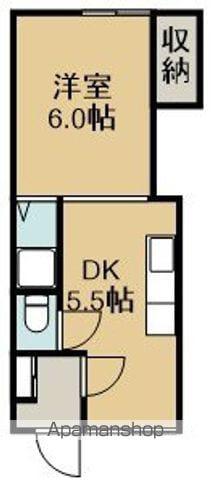 ハイツわかさ(1DK/1階)の間取り写真