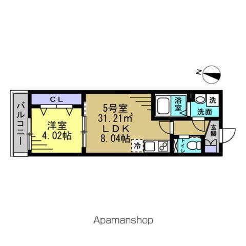 RUTILE吉川美南(1LDK/1階)の間取り写真