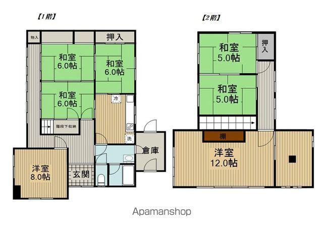 東海道本線 河瀬駅 徒歩25分 2階建 築56年(7DK)の間取り写真